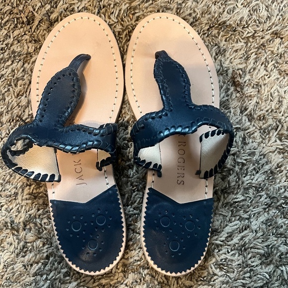 Jack Rogers- Jacks flat signature sandals in midnight size 6 women - Picture 1 of 5